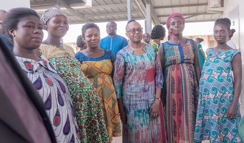 FLASHBACK: Dr Matshidiso Moeti (3rd from right), World Health Organisation Regional Director, with some pregnant mothers at the pregnancy school of the Shai-Osudoku Hospital in 2018